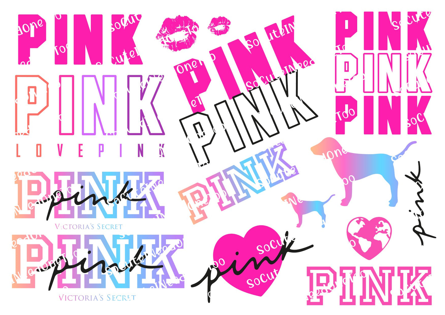 Pink & VS Waterslide Decals