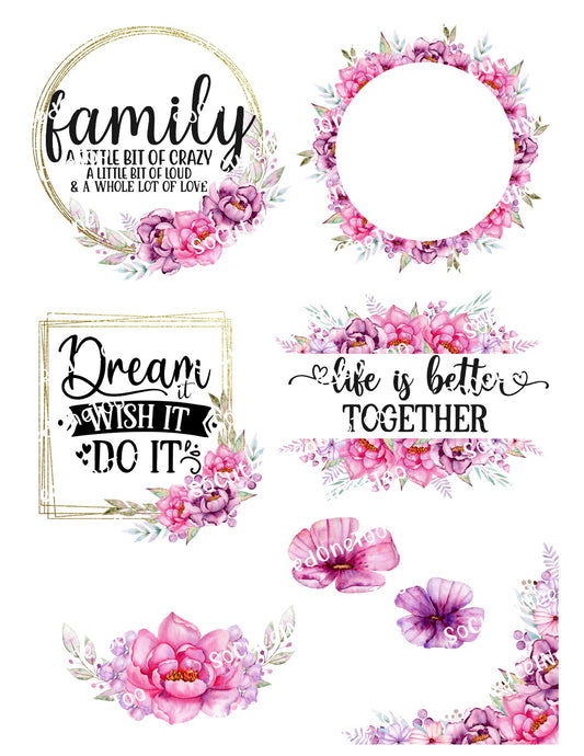 Pink Family Waterslide Decals - SoCuteINeedOneToo