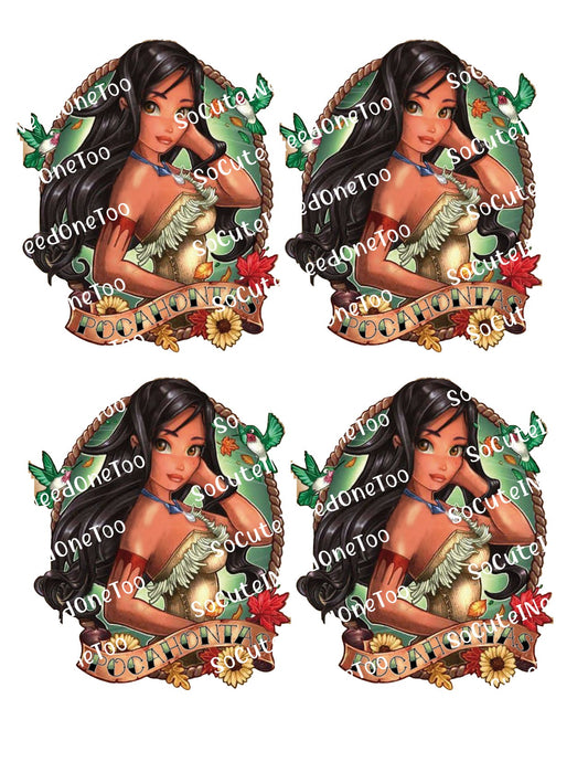 Disney - Tatuajes de Pocahontas Calcomanías para toboganes de agua 