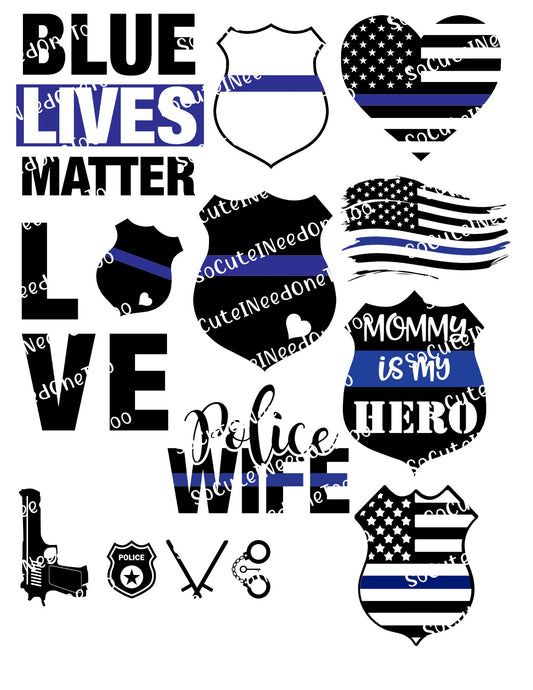 Police #2 Waterslide Decals – Law Enforcement Designs for Tumblers