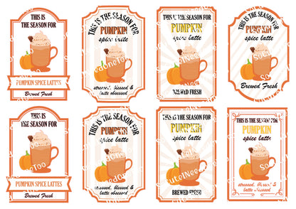 Pumpkin Spice & Apple Spice Labels I Waterslide Decals