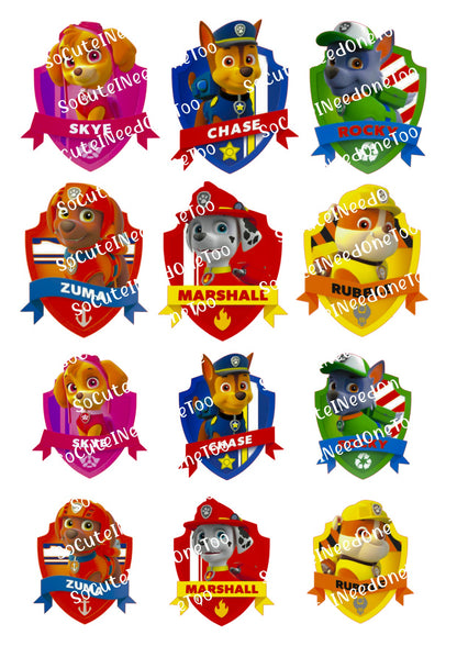 3 Puppy Pals Waterslide Decals - Adorable Dog Designs