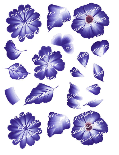 Purple Flowers Waterslide Decals – Beautiful Purple Floral Designs for Tumblers