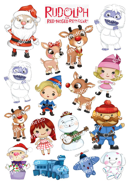 Rudolph and Friends Waterslide Decals – Classic Christmas Reindeer Designs