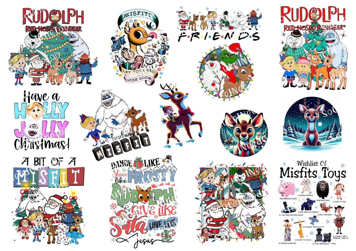 Rudolph and Friends Waterslide Decals - Christmas Reindeer