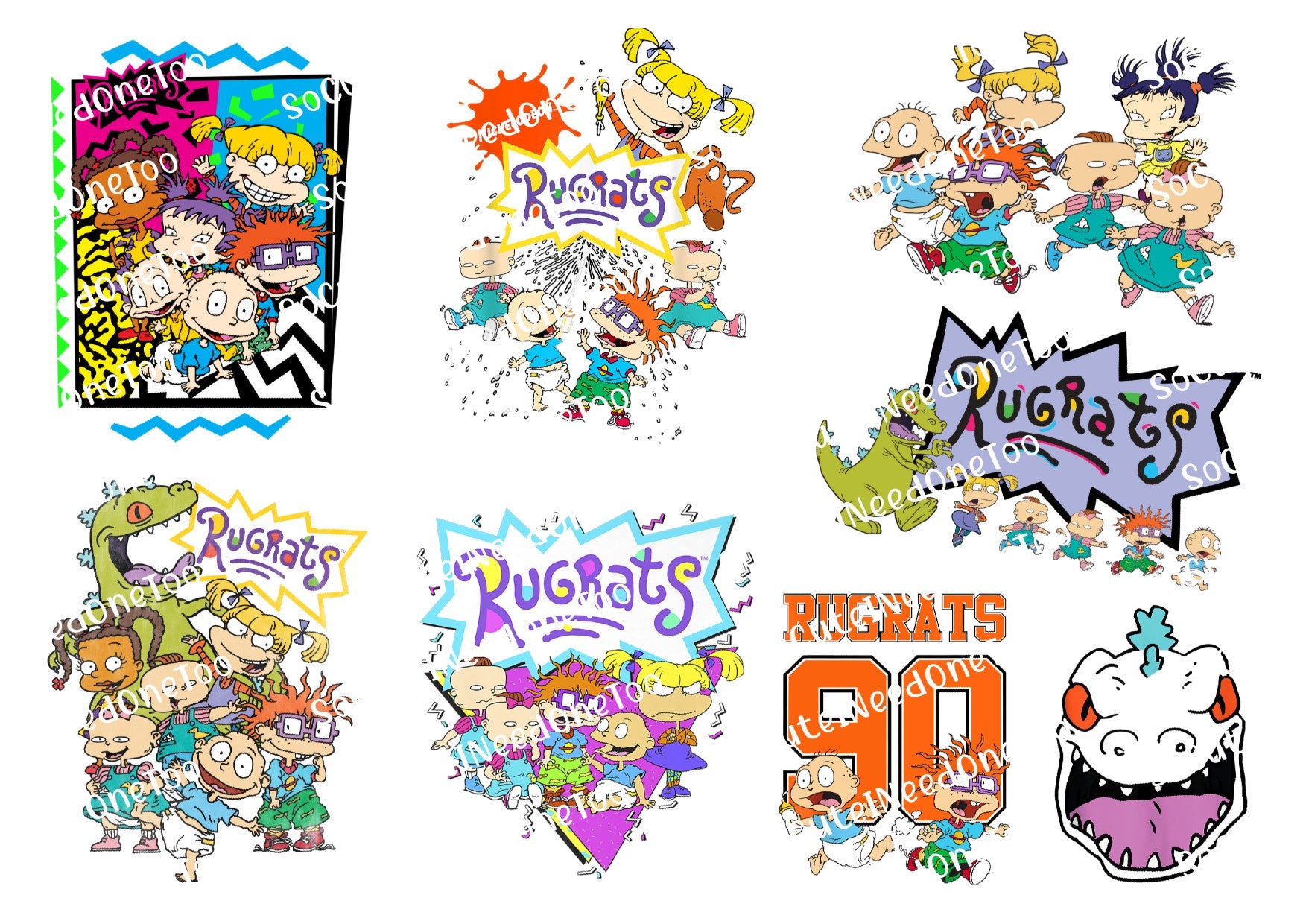 Rugrats - Group Picture on Laser Waterslide Paper - SoCuteINeedOneToo