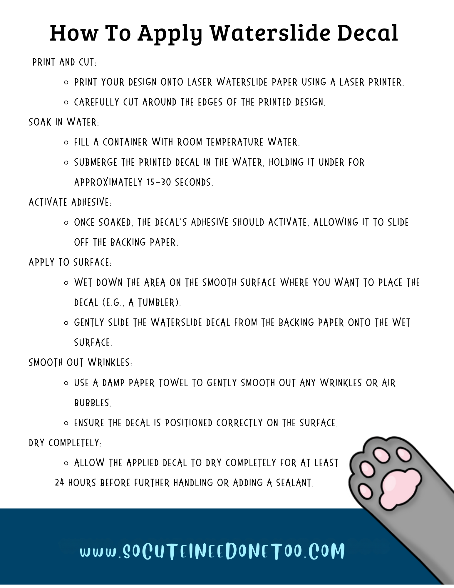Valentine's Day - Get In Looser Waterslide Decals - SoCuteINeedOneToo