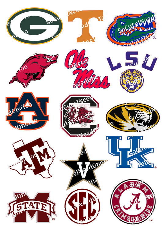 SEC Football Teams Waterslide Decals - SoCuteINeedOneToo