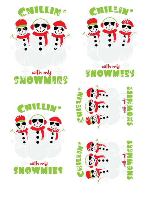 SNOWMIES Waterslide Decals - Snowman Friends Designs for Tumblers