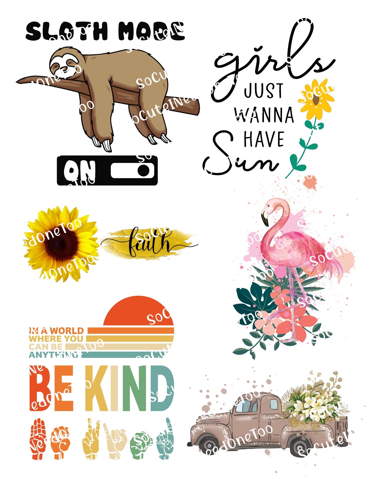 Sayings #1 Waterslide Decals - SoCuteINeedOneToo