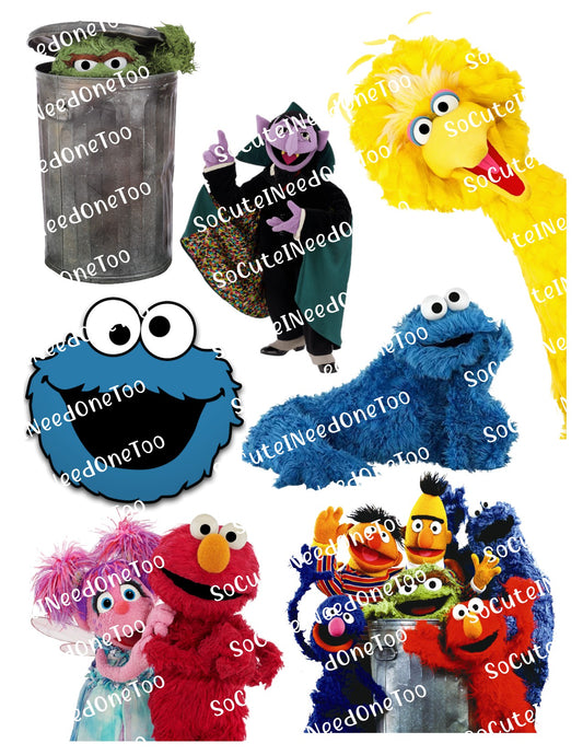 Sesame Street Waterslide Decals - Multiple Character Options