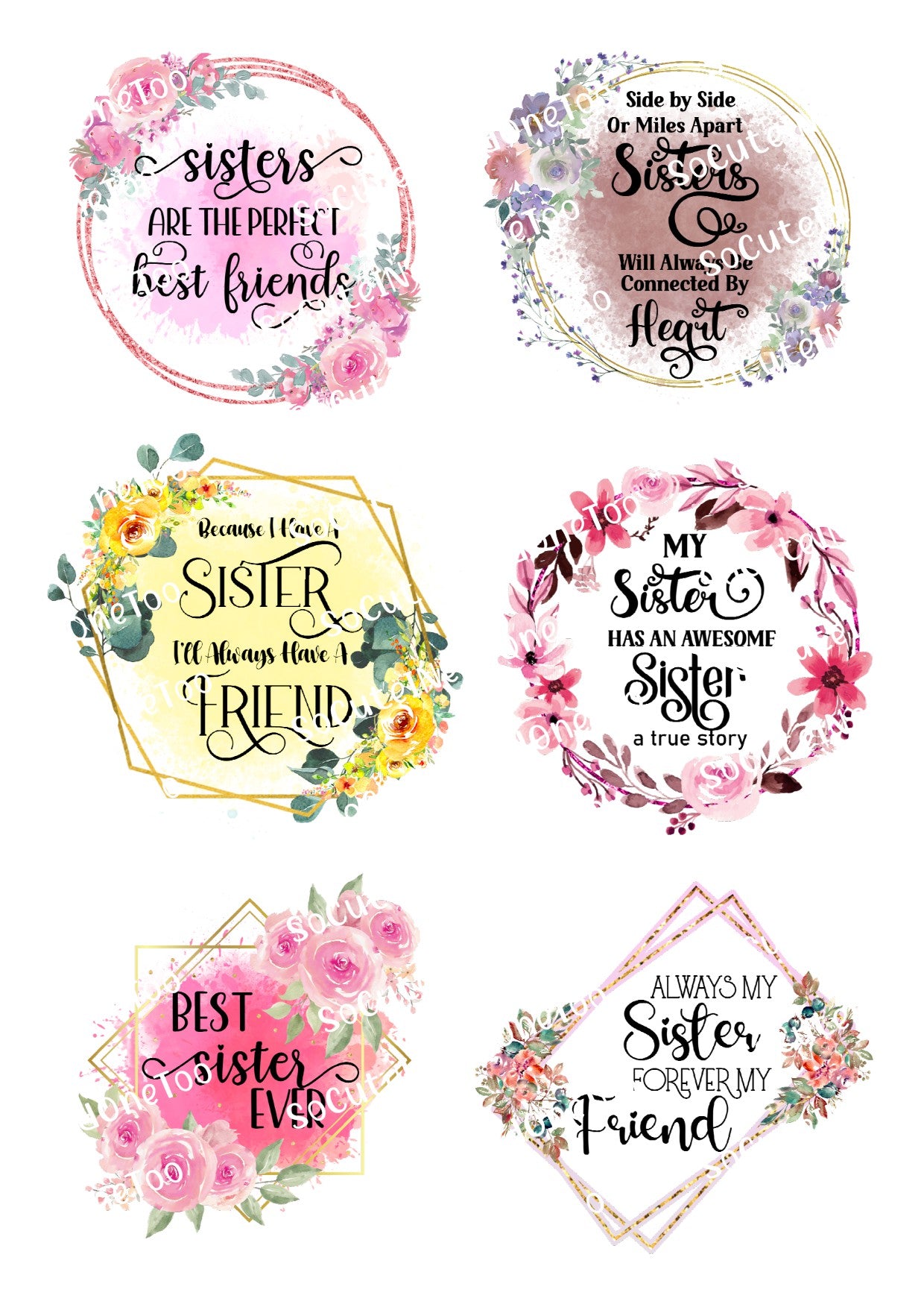 Calcomanías para toboganes acuáticos de Sister #5 y Sister Angels