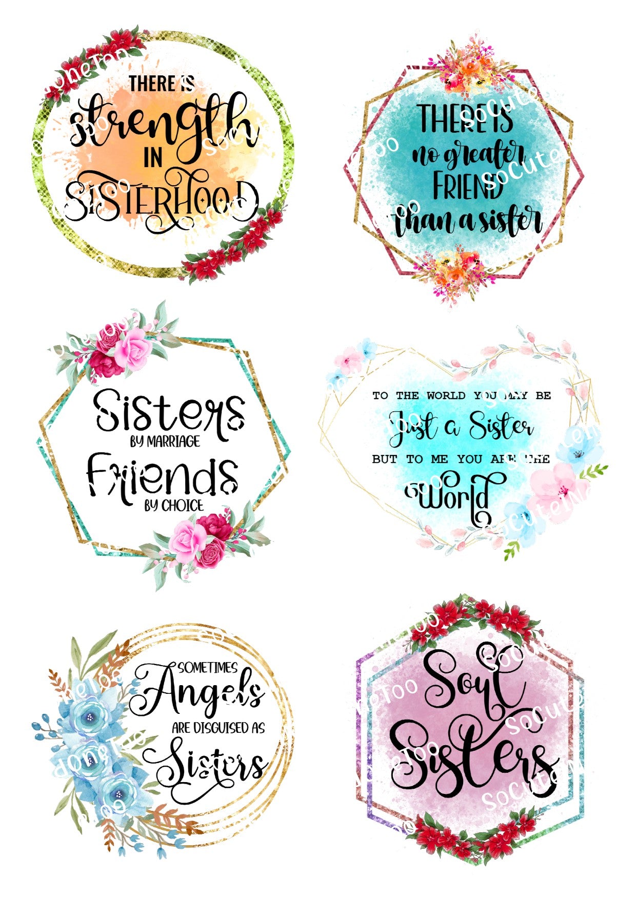 Calcomanías para toboganes acuáticos de Sister #5 y Sister Angels