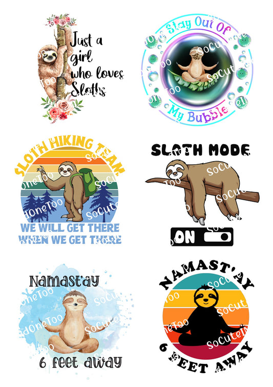 Sloths Waterslide Decals