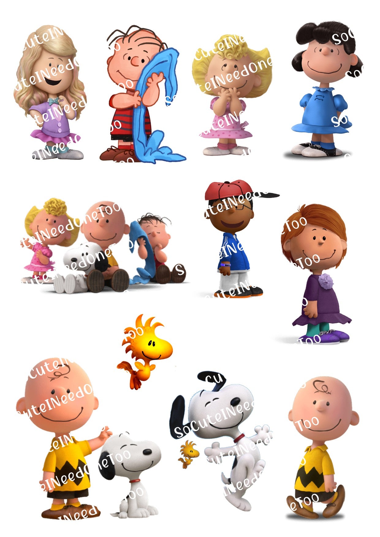 Snoopy Collection Waterslide Decals - Peanuts Gang Characters