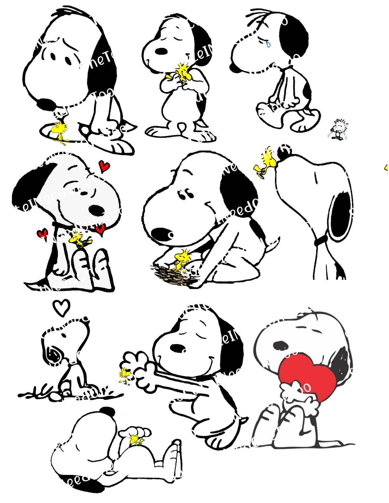 Snoopy Collection Waterslide Decals - Peanuts Gang Characters