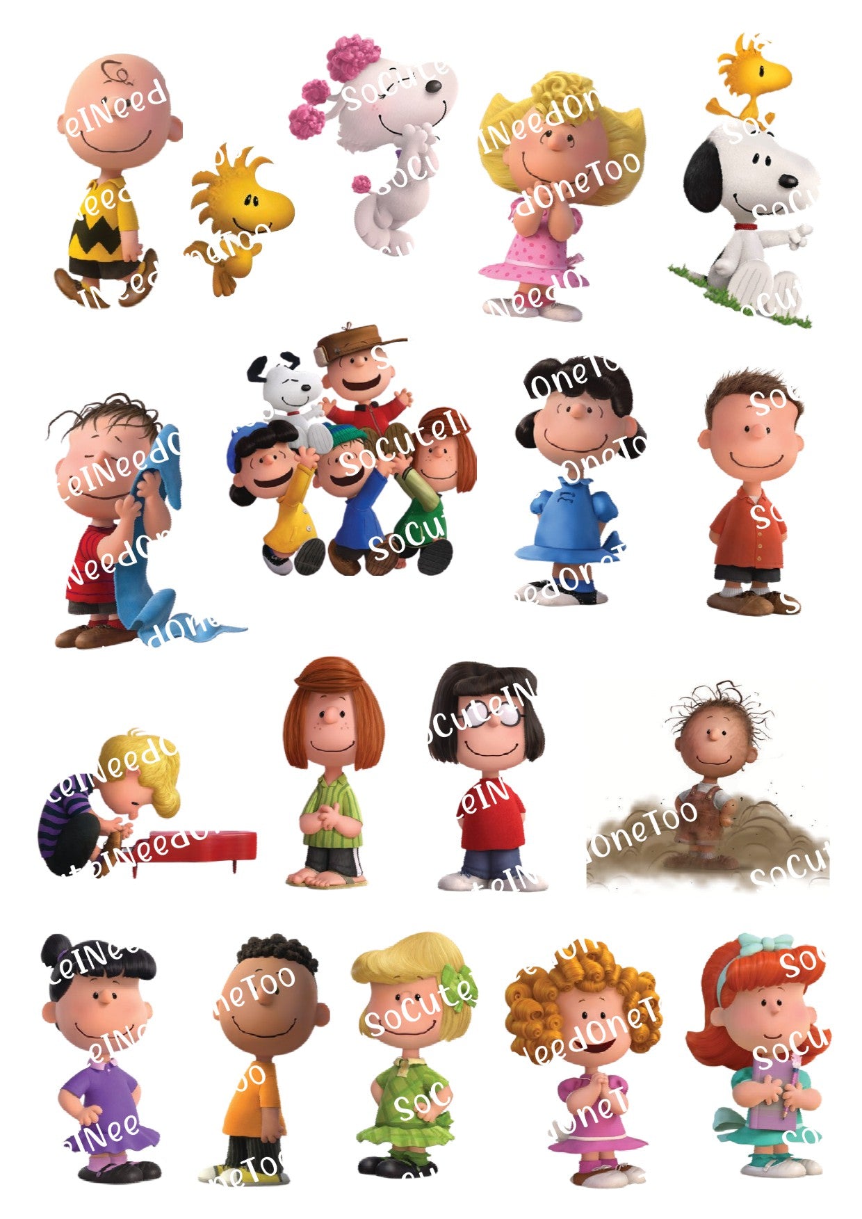 Snoopy Collection Waterslide Decals - Peanuts Gang Characters