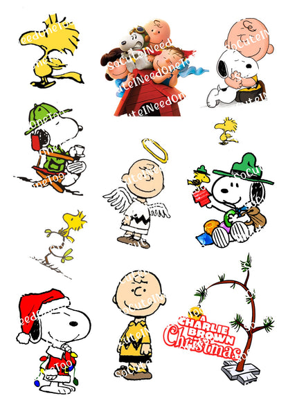 Snoopy Peanuts gang character waterslide decals for tumblers