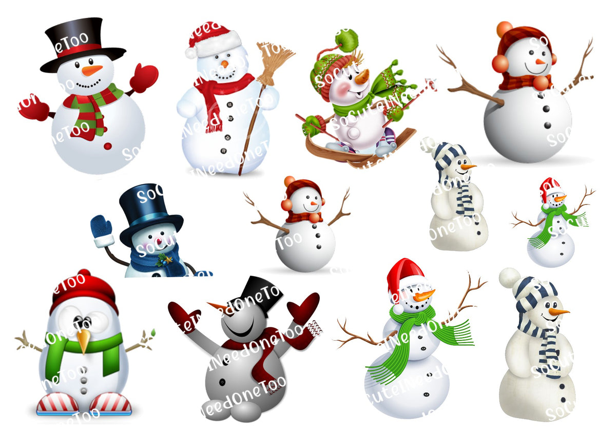 Snowman Bundle waterslide decal sheet – Christmas snowman designs for tumblers (photo 1 of 3)