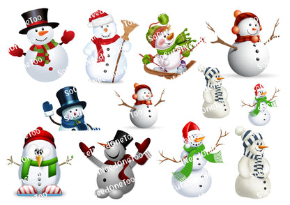 Snowman Bundle waterslide decal sheet – Christmas snowman designs for tumblers (photo 1 of 3)