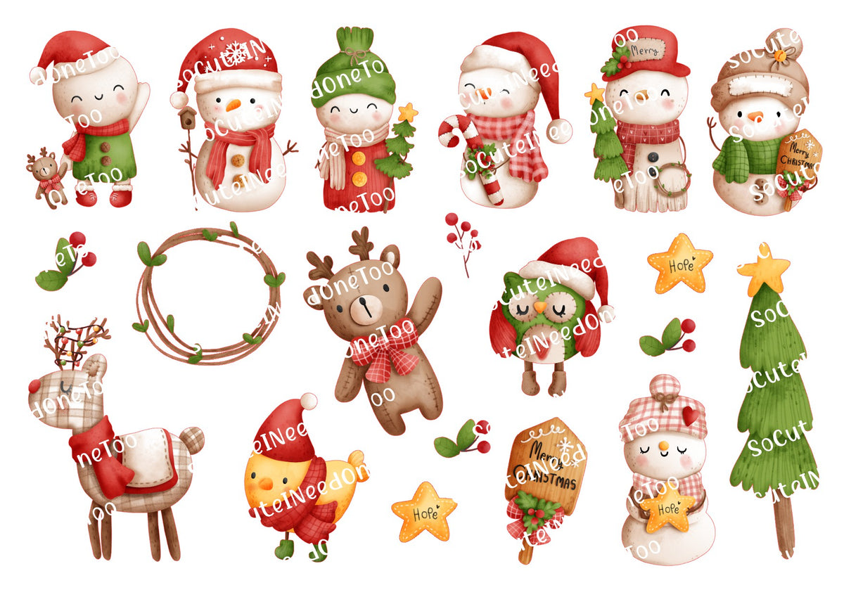 Snowman Collection Christmas Waterslide Decals – Holiday Snowman Designs for Tumblers