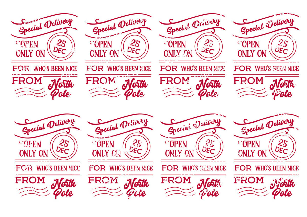 Special Delivery Christmas Waterslide Decals – North Pole Holiday Designs for Tumblers