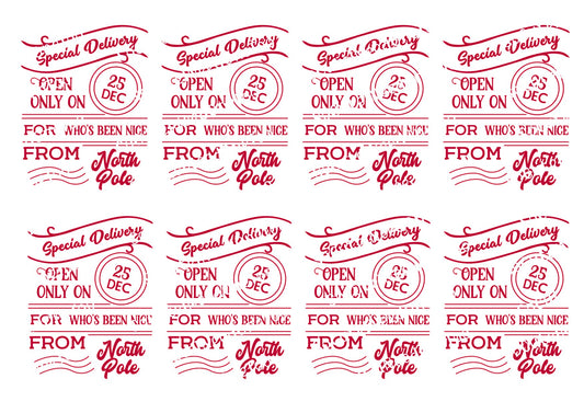 Special Delivery Christmas Waterslide Decals – North Pole Holiday Designs for Tumblers