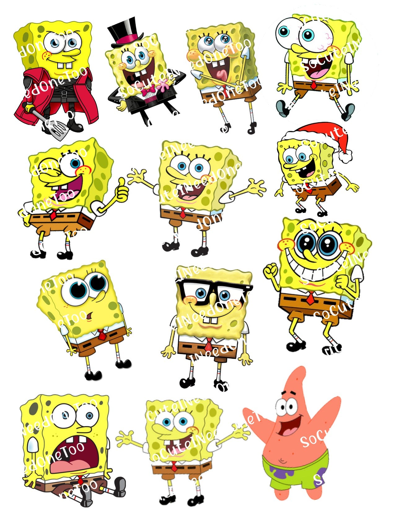 Calcomanías de agua de Bob Esponja 