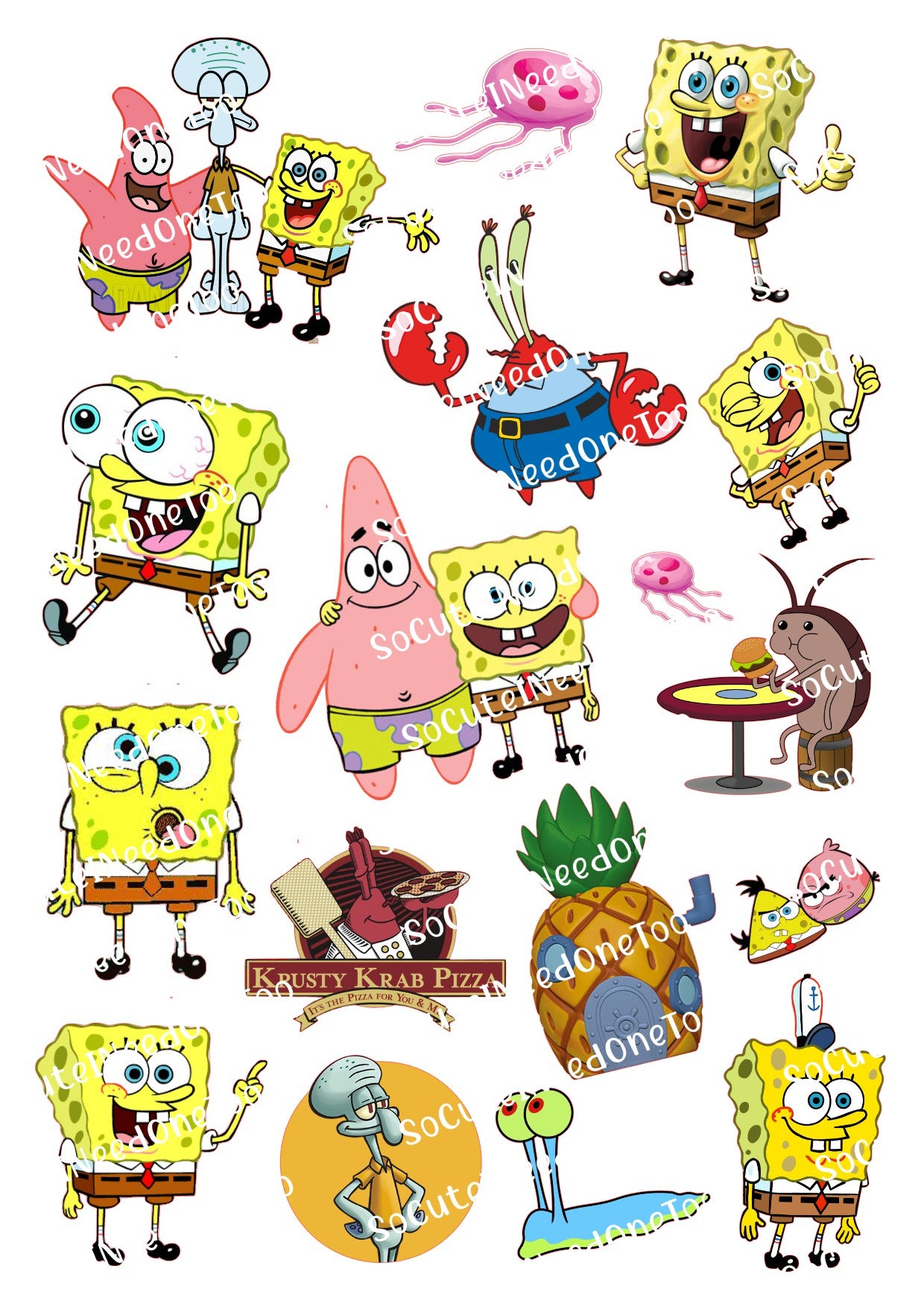 Calcomanías de agua de Bob Esponja 