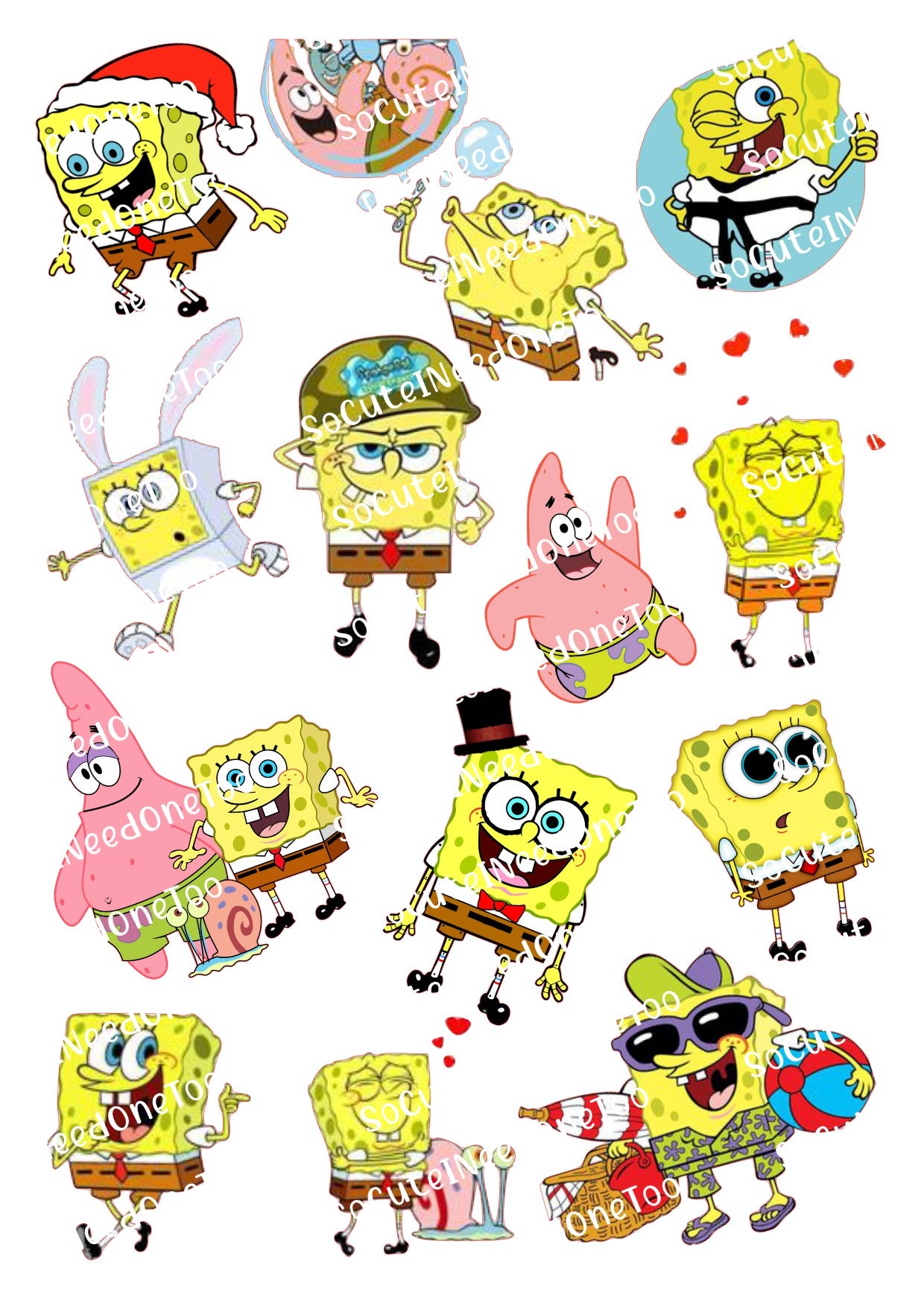 Calcomanías de agua de Bob Esponja 