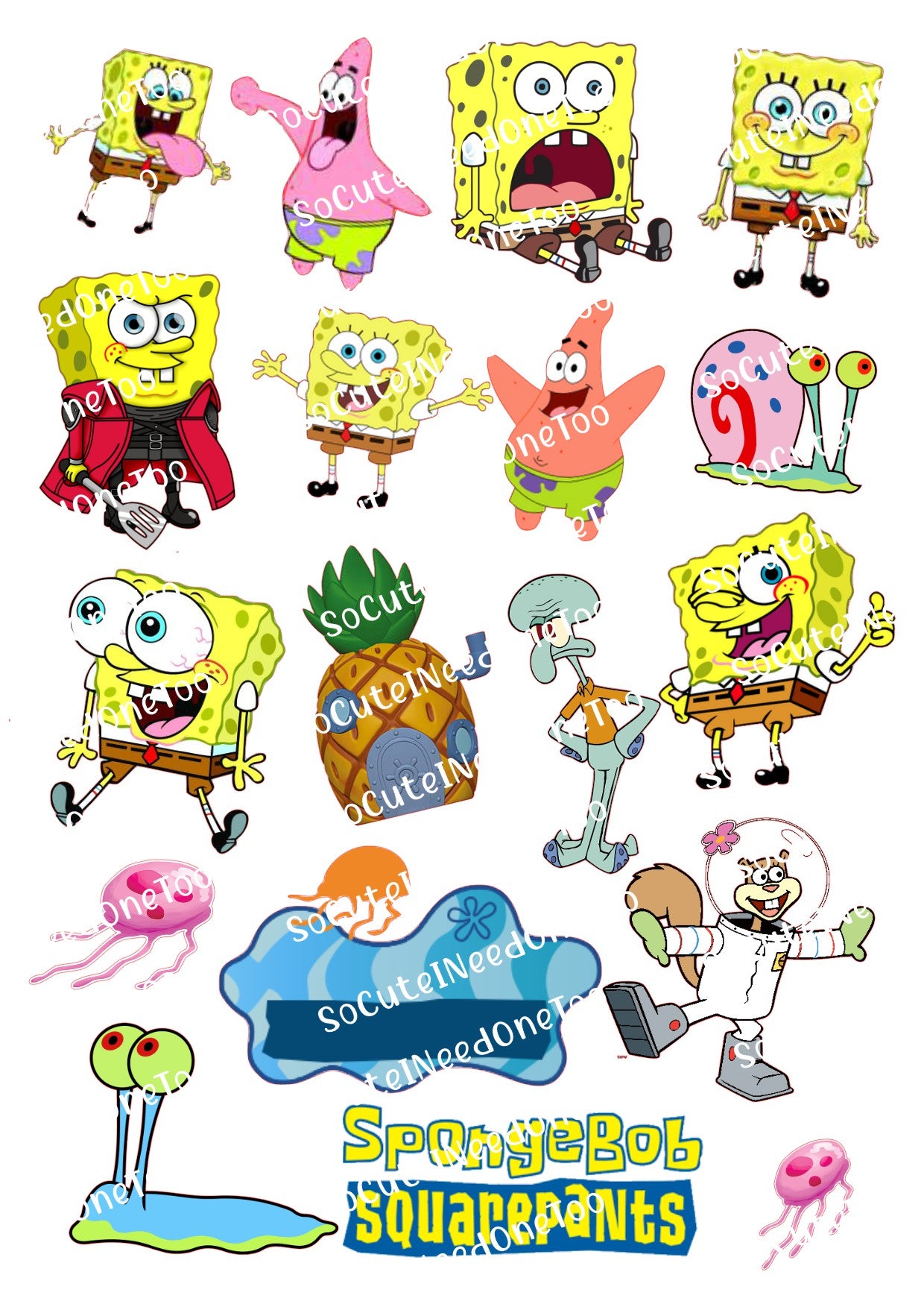 Calcomanías de agua de Bob Esponja 