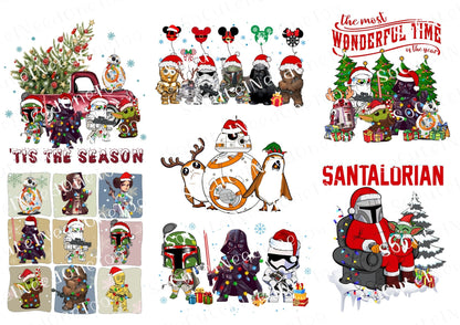 Star Wars Christmas Waterslide Decals – Holiday Galaxy Designs for Tumblers