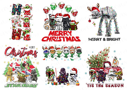 Star Wars Christmas Waterslide Decals – Holiday Galaxy Designs for Tumblers