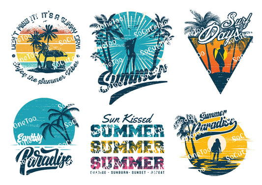 Verano - Sol besado sobre papel transparente/blanco para toboganes de agua