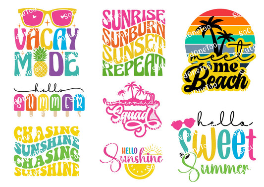 Summer vacation fun beach waterslide decals for tumblers