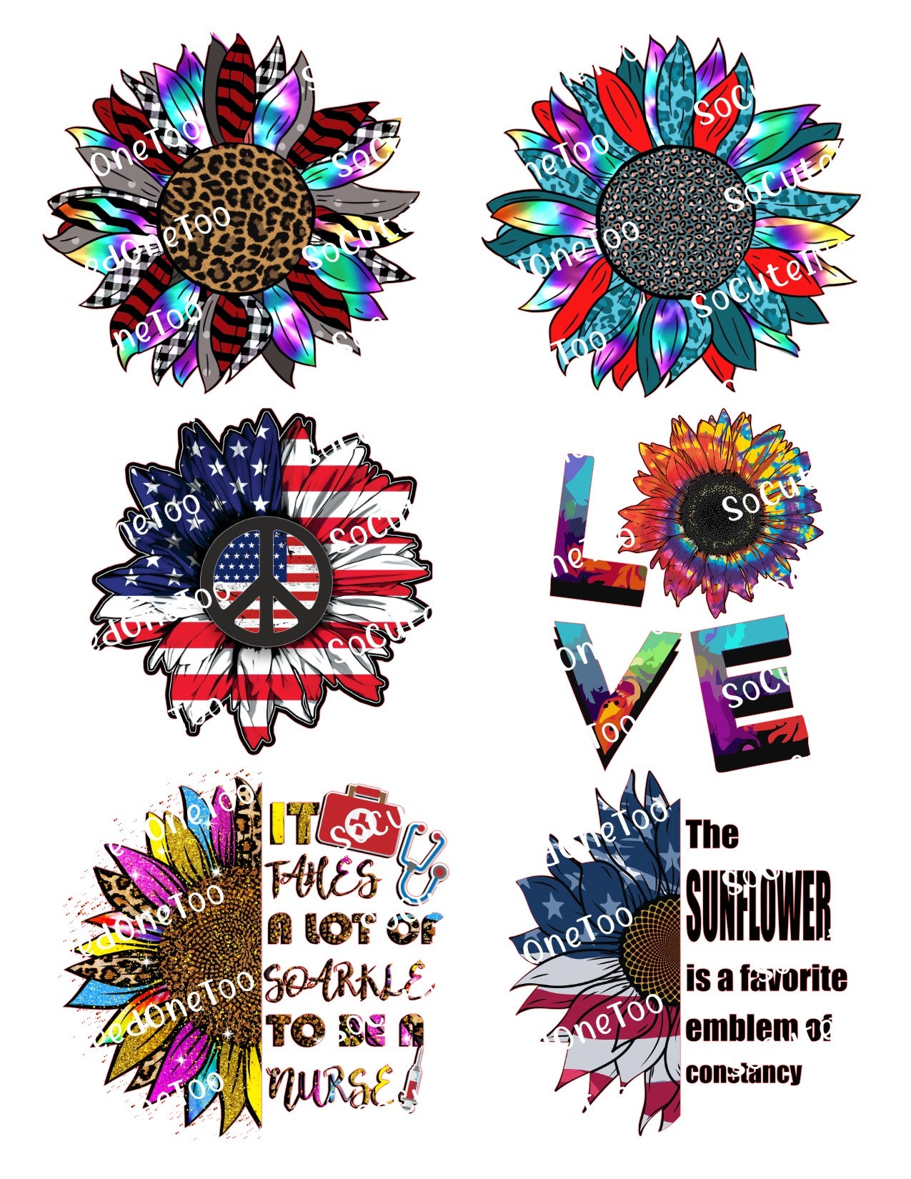 Sunflower #7 Waterslide Decals – Vibrant Sunflower Designs for Tumblers & Crafts