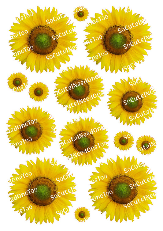 Sunflowers Waterslide Decals - Multiple Size Floral Designs