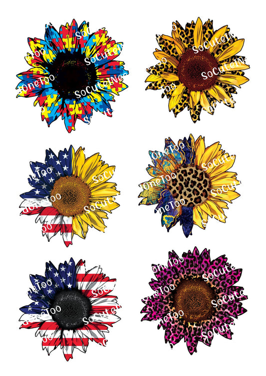 Sunflowers #1 Waterslide Decals - Beautiful Sunflower Designs for Tumblers