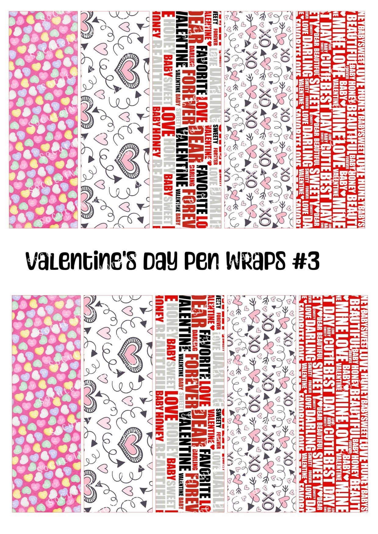 Envoltorios para bolígrafos para el día de San Valentín n.º 3 