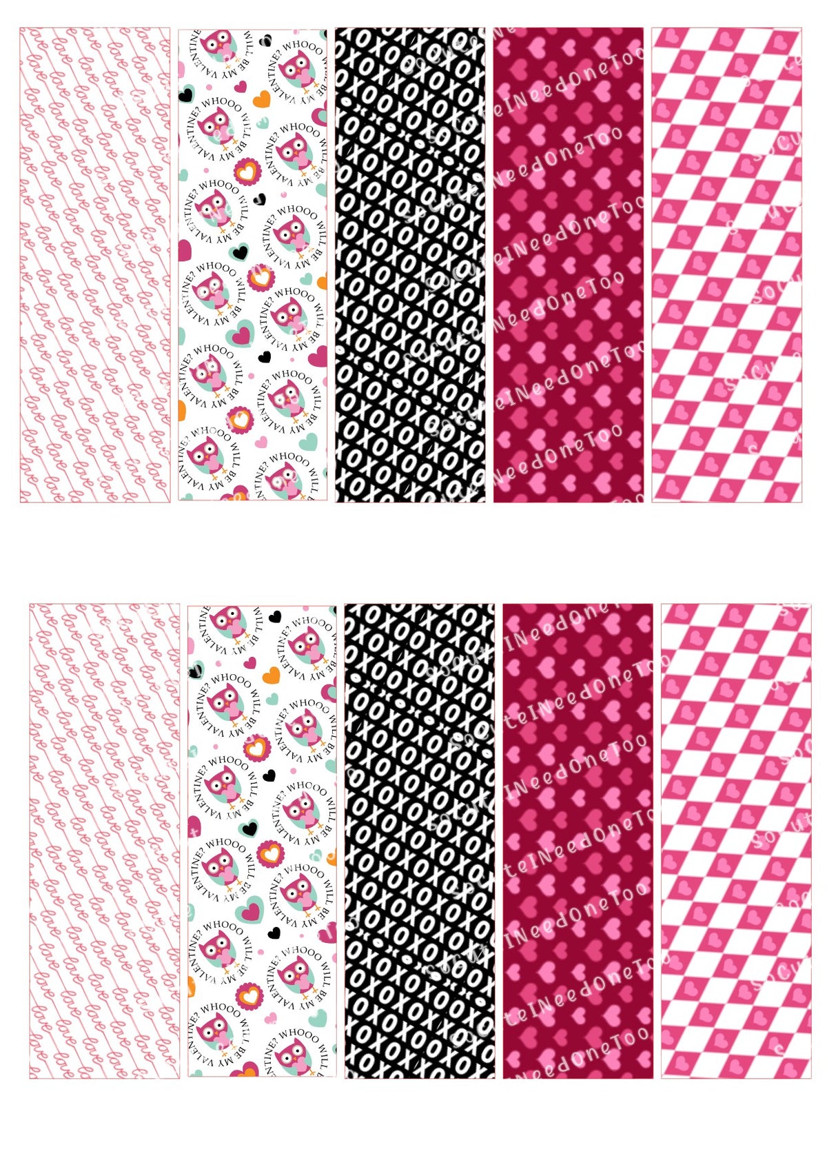 Valentine's Day #1 waterslide pen wrap designs – romantic Valentine heart pen wrap designs
