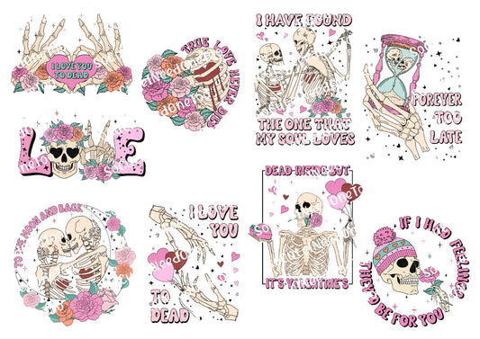 Valentine's Day Skeltons Waterslide Decals - SoCuteINeedOneToo