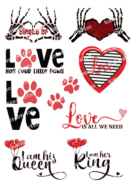 Valentine's Love #7 Waterslide Decals - SoCuteINeedOneToo