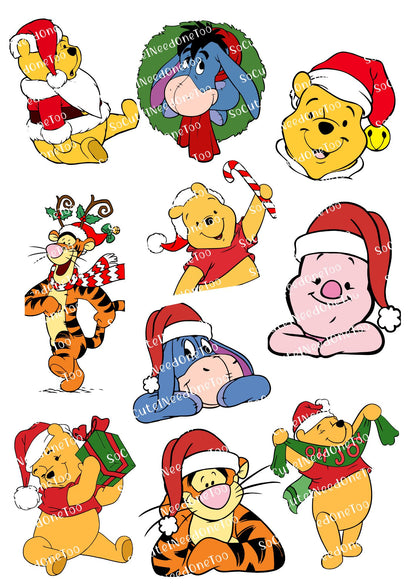 Winnie The Pooh Christmas Waterslides  Fun & Easy-to-Apply Perfect for Christmas Celebrations