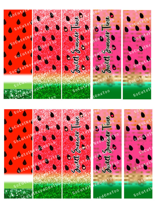 Watermelon Pen Wraps – Summer Watermelon Designs for Bic Pens