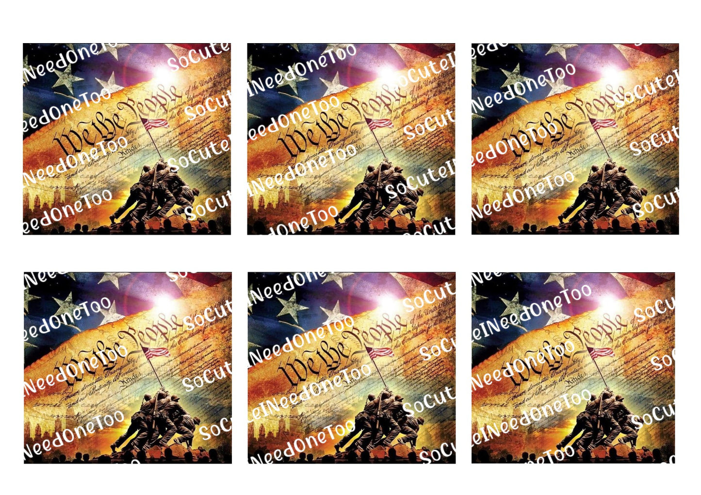 We the People (6 Same Images) Waterslide Decals - SoCuteINeedOneToo