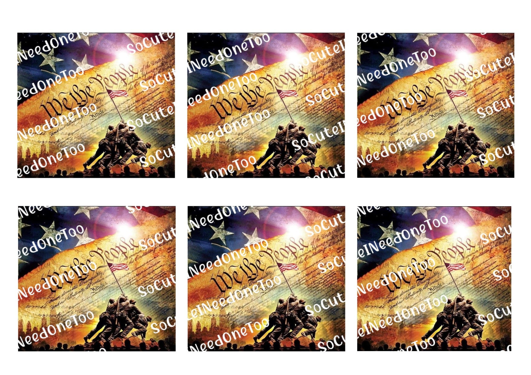 We the People (6 Same Images) Waterslide Decals - SoCuteINeedOneToo