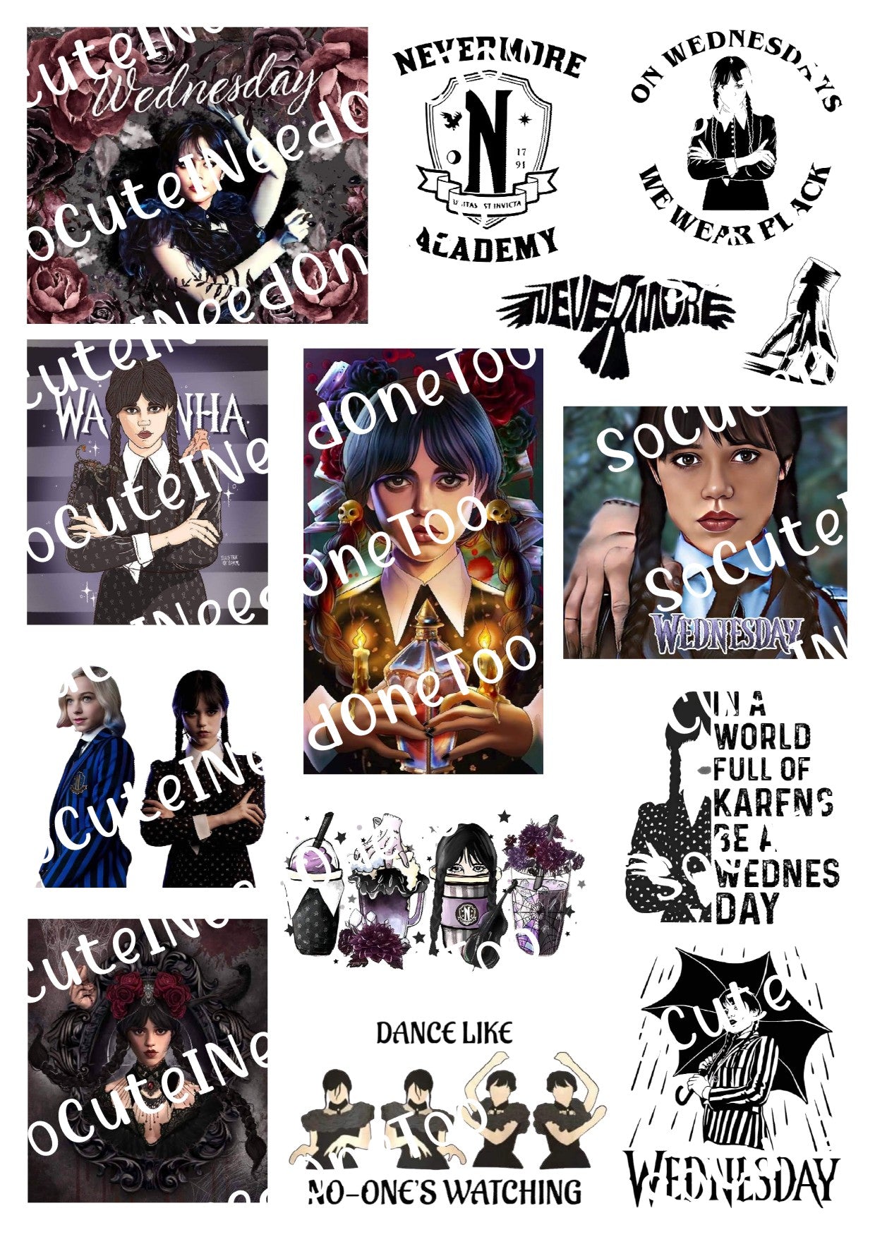 Addams Family - Wednesday #1 Decals - SoCuteINeedOneToo