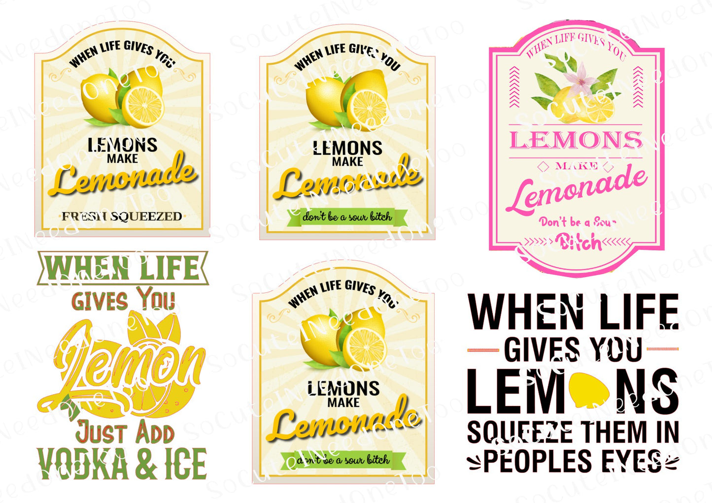 When Life Gives You Lemons - Premium Waterslide Decal Collection