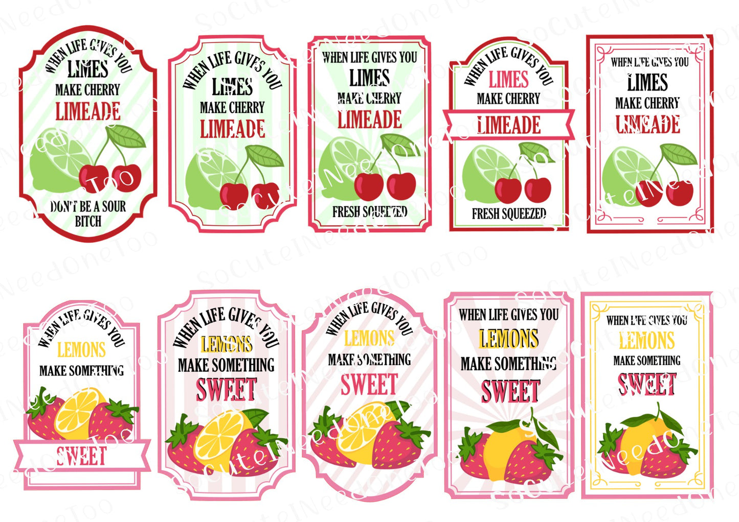 When Life Gives You BITCH SERIES Waterslide Decals – Sassy Lemon Designs for Tumblers