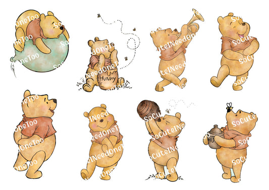 Winnie the Pooh - Watercolor Decals - SoCuteINeedOneToo